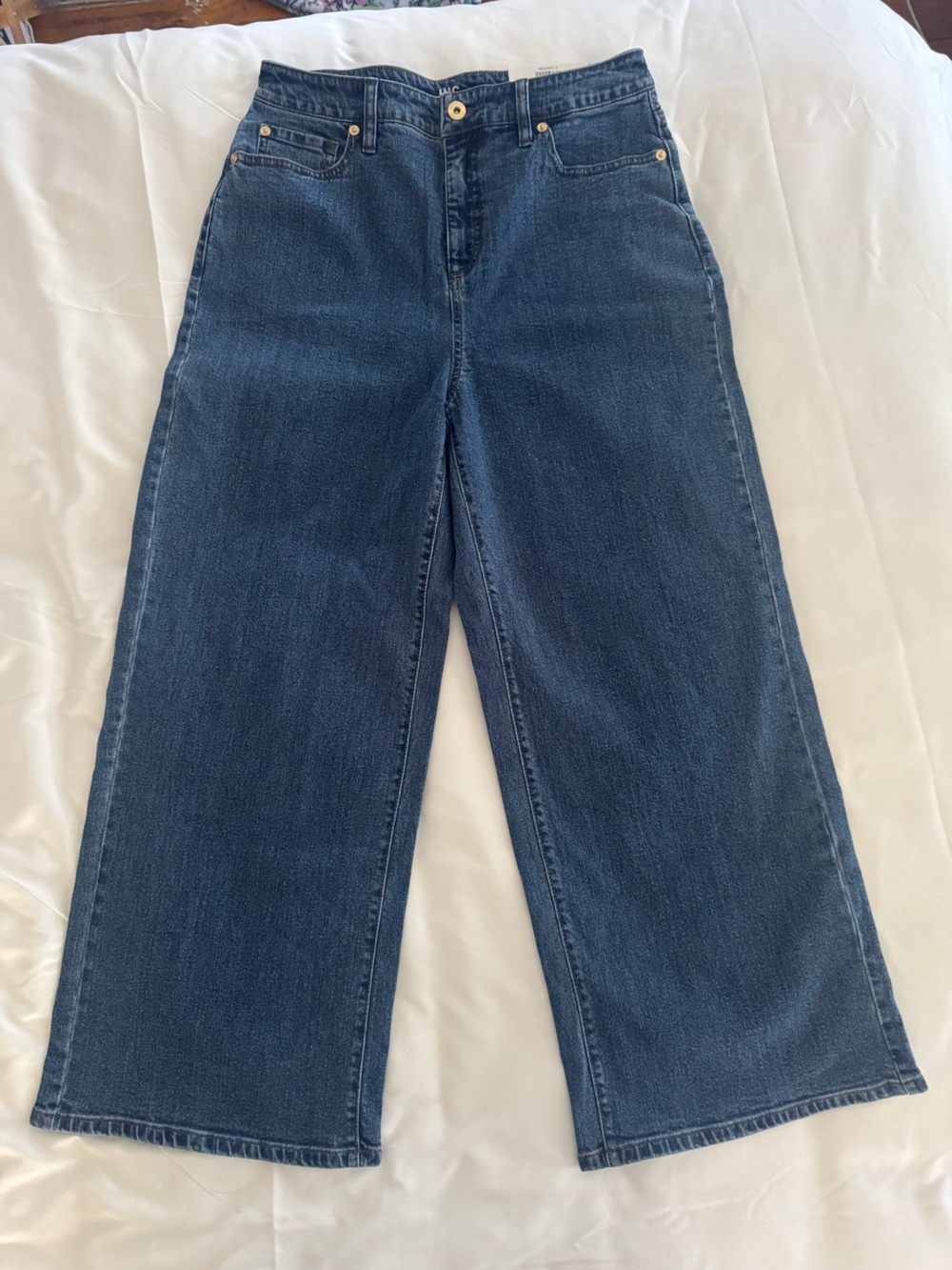 INC International Concepts Wide Leg Jeans in Denim Blue